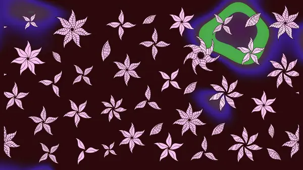 Sevimli çiçek raster deseni. Sketch Colour Spring Theme eskiz kalıbı. Düz Çiçek Elementleri Tasarımı. Kahverengi renkte çiçekler.