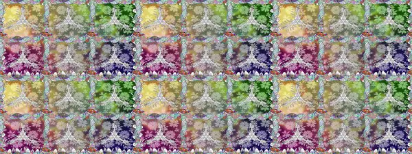 Raster Illustrasyon 'da moda olmayan çiçek deseni. Güzel kumaş deseni. Düz Çiçek Elementleri Tasarımı. Renkli Yaz Temalı Kusursuz Arkaplan.