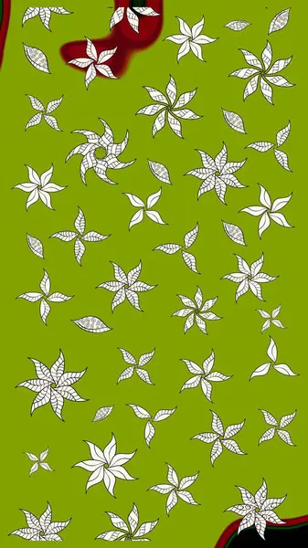 Düz Çiçek Elementleri Tasarımı. Renkli Yaz Temalı eskiz kalıbı. Raster Illustrasyon 'daki Çiçek Deseni' nin son moda çizimi. Güzel kumaş deseni.