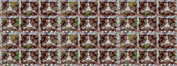 Raster düz çiçekleri pürüzsüz desen. Kahverengi renkli çiçekler. Tasarım hediye paketi, tebrik kartları, posterler ve afiş tasarımı.