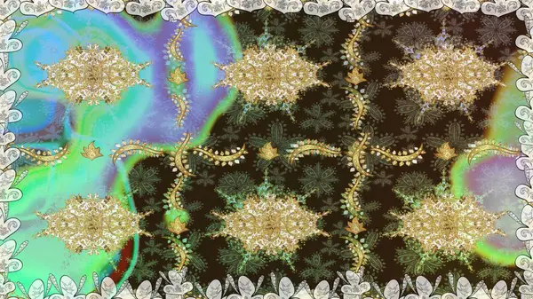 Şam, tasarım için kusursuz desen. Kahverengi renklerde, altın elementlerle pürüzsüz desen.