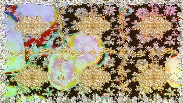 Klasik klasik klasik arka plan. Kusursuz klasik raster altın desenli. Geleneksel oryantasyon süsü. Altın elementlerle nötr renklerde altın desen.