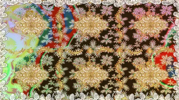 Çiçek süsü kumaş deseni, cam, altın elementlerle kahverengi renklerde çiçek desenli metal. Klasik raster altın pürüzsüz desen.