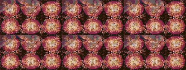 Noel ve yeni yıl moda baskıları için tatil tasarımı. Raster illüstrasyonu. Kahverengi, kırmızı ve bej kar taneleri. Kar tanelerinin soyut arkaplanlı Noel deseni.