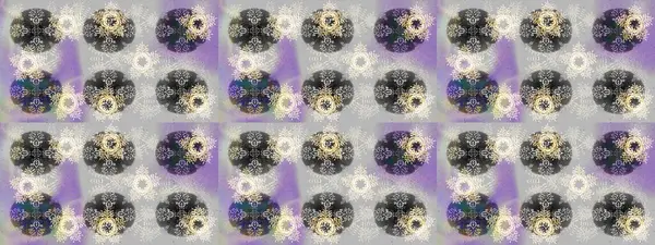 Gri, nötr ve mor renkli kar taneleri. Noel stili. Raster illüstrasyonu.