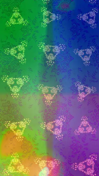 Noel yeşili, mavi ve menekşeler. Yıldızlı ve düşen kar taneleriyle büyülü altın tatil soyut arka plan. Raster illüstrasyonu.