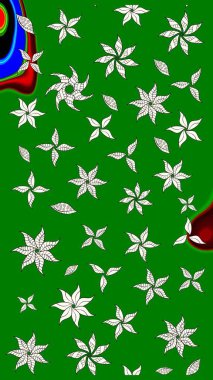 Çiçek yeşili eskiz deseni. Klasik taslak çizimi. Raster çiçek izi..