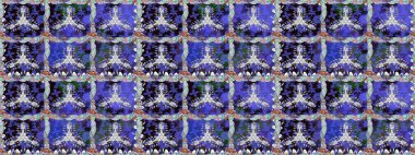 Mor renklerde. Raster illüstrasyonu. Menekşe renginde mor papatya deseni.