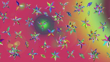 Pembe renkli çiçekler. Renkli Bahar Teması eskiz kalıbı. Çiçekli çizim şekli. Düz Çiçek Elementleri Tasarımı.