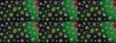 Patlayan çiçekler soyut olarak yerleştirilmiş. Gri renklerde bahar çiçekleri. Raster deseni. Raster illüstrasyonu.