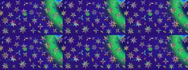 Arkaplan dokusu, duvar kağıdı, mavi renkli çiçek teması. Soyut etnik raster çizim kalıbı. Kabile sanatı boho baskısı, klasik çiçek arkaplanı.