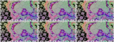 Düz Çiçek Elementleri Tasarımı. Çiçekli, kusursuz bir arkaplan. Çocuk stili. Renkli Bahar Teması Kusursuz Arkaplan.