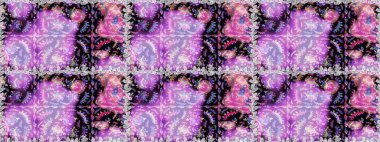 Raster - stok. Tarafsız ve menekşe çiçekli kusursuz desen, suluboya çiçek deseni, şirin çiçek, duvar kağıdı, kart veya kumaş için fayanslı.