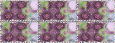 Modern çiçek arkaplanı. Halk tarzı. Moda baskıları için zarif bir şablon. Rengarenk çiçekleri ve yaprakları tarafsız ve mor renklerde inanılmaz bir çiçek deseni var..