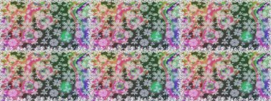 Cute flowers. Raster Trendy fabric pattern. Line seamless pattern.