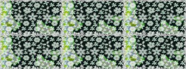 Gri ve nötr renklerde bahar çiçekleri. Çiçek ve yapraklı karalama şeklinde Raster çiçek deseni. Raster illüstrasyonu.