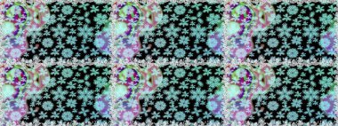 Siyah ve nötr kıvırcık çiçekler siyah ve nötr renklerde şekillenir. Klasik çiçek tasarımı elementleri. Raster illüstrasyonu.