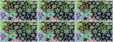 Düz Çiçek Elementleri Tasarım Raster illüstrasyonu. Gri ve nötr renkte çiçekler. Renkli Bahar Temalı, pürüzsüz bir arka plan. Çiçekli, suluboya desenli kusursuz çiçek deseni.