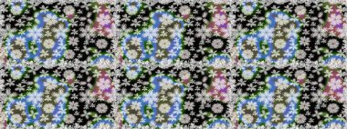 Tarafsız ve gri renklerde. Raster illüstrasyonu. Tarafsız ve gri renkli papatyalar deseni.