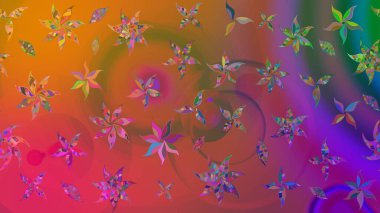 Küçük çiçekteki sevimli çiçek deseni. Kahverengi renkte çiçekler.