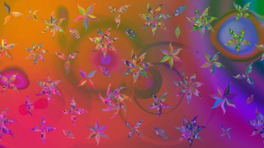 Küçük çiçekteki sevimli çiçek deseni. Raster illüstrasyonu. Kahverengi renkte çiçekler.