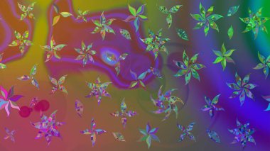 Vadinin çiçekleri kahverengi renklerde. Raster çiçek desenleri çiziyor..