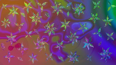 Tomurcukları çiçek olan sevimli bir çiçek deseni. Eskiz geçmişi. Eski usul. Raster illüstrasyonu. Kumaş, tekstil, duvar kağıdı baskısı için. Raster..