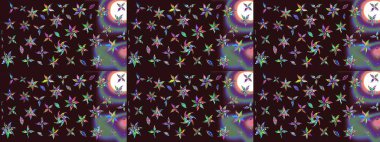 Kahverengi renkte kahverengi papatya deseni. Kahverengi renklerde. Raster illüstrasyonu.