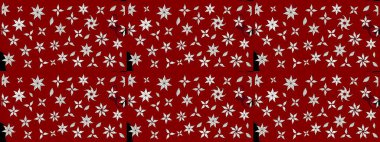 Raster illüstrasyonundaki çiçek desenli çizim. Düz Çiçek Elementleri Tasarımı. Kırmızı renkte çiçekler. Renkli Bahar Teması çizim şablonu.