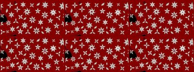 Raster illüstrasyonu. Kırmızı renklerde. Çiçekli güzel suluboya desen.