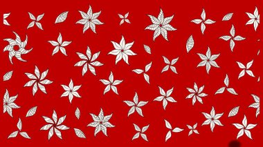 Raster. Kırmızı renkte güzel çiçekler, suluboya desenli eskiz deseni, duvar kağıdı, kart veya kumaş için fayanslı..