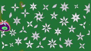 Renkli Yaz Temalı eskiz kalıbı. Yeşil renkli çiçekler. Sevimli çiçek raster deseni. Düz Çiçek Elementleri Tasarımı.