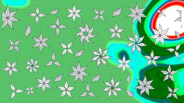 Raster Hip kumaş deseni. Eskiz Vintage Çiçek Deseni.