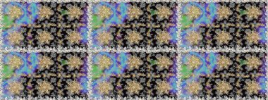 Klasik raster şablonu. Tekrarlayan elementlerle kusursuz soyut arkaplan. Gri ve altın desenli.