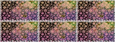 Gri renkli çiçekler. Kumaş desenli papatya çiçekleri ayrıntıları.