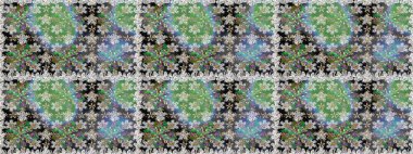 Moda baskıları için zarif bir şablon. Küçük çiçekte güzel bir desen. Küçük renkli çiçekler. Çiçekli bahar çiçekleri. Motley illüstrasyonu.