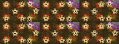 Raster illüstrasyonu. Kar taneleri deseni. Kar taneleri arka planda. Kar tanesi süsleme deseni. Renkli arkaplanda izole edilmiş kar tanelerinin düz tasarımı.