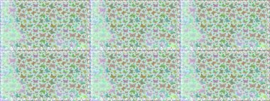 Kusursuz. Şirin kelebek nötr ve yeşil raster desenli. Giysi tasarımı için dekor.