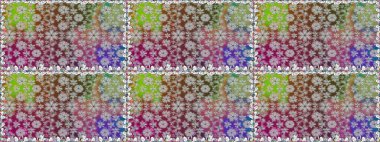 Renkli Yaz Temalı Kusursuz Arkaplan. Düz Çiçek Elementleri Tasarımı. Tarafsız renklerde çiçekler. Raster illüstrasyonunda kusursuz çiçek deseni.