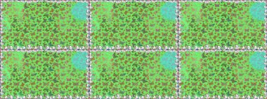 Kağıt, kumaş, ambalaj kağıdı ve duvar kâğıdı tasarımı için hoş bir arkaplan. Yeşil renkli sanat kelebekleri. Çocuk kelebeklerin pürüzsüz deseni. Raster..