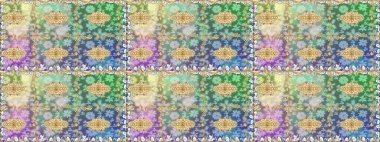 Düz Çiçek Elementleri Tasarımı. Çiçeksel fantezi tasarımı ve parlak bir arka plan çizimi. Renkli Bahar Teması çizim şablonu.