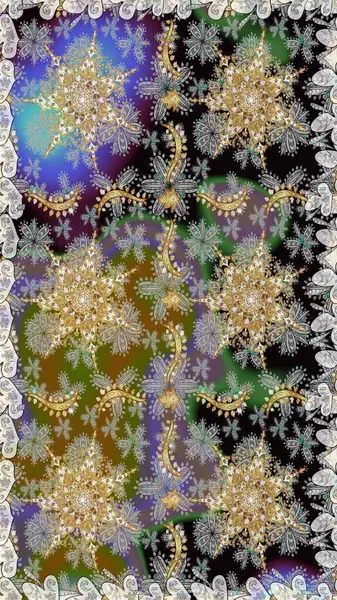 Barok tarzında kusursuz bir doğulu süsü. Gri renkli ve altın elementli altın desenli. Geleneksel klasik altın desen. Raster doğulu süsü.