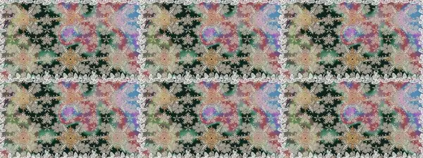 Çiçekli karalama şeklinde Raster çiçek deseni. Tarafsız ve gri renklerde bahar çiçekleri. Raster illüstrasyonu.