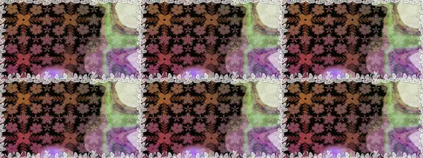 Raster - stok. Siyah ve kahverengi çiçekli kusursuz desen, suluboya çiçek deseni, sevimli çiçek, duvar kağıdı, kart veya kumaş için fayanslı.