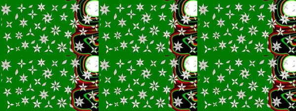 Gömlek baskısı için çiçek boyası. Çiçek desenli eskiz. Yeşil renkte çiçekler.