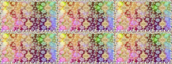 Tarafsız renkler üzerinde klasik oryantal desen. Damask pürüzsüz süsü. Geleneksel raster ve altın desen.