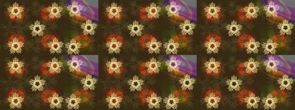 Raster illüstrasyonu. Kar taneleri deseni. Kar taneleri arka planda. Kar tanesi süsleme deseni. Renkli arkaplanda izole edilmiş kar tanelerinin düz tasarımı.