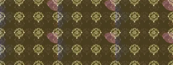 Raster altın desen. Doğu tarzı arabesk. Altın elementli kahverengi, yeşil ve gri renkler. Kusursuz altın desenli bukleler. Raster illüstrasyonu.