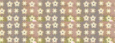 Bej ve gri renklerde bahar çiçekleri. Raster illüstrasyonu. Çiçek ve yapraklı karalama şeklinde Raster çiçek deseni.