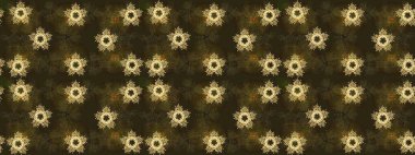 Kahverengi, gri ve yeşil renkler. Noel ve yeni yıl moda baskıları için tatil tasarımı. Raster illüstrasyonu. Kar tanelerinin soyut arkaplanlı Noel deseni.